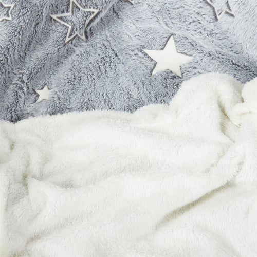 OLIVIA ROCCO Magical Stars Glow In The Dark Teddy Fleece Kids Duvet Set Ultra Soft