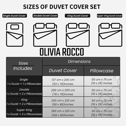 OLIVIA ROCCO Meadow Grey Reversible Duvet Cover Set With Pillowcases Breathable Microfibre for Everyday Luxury Hotel-Style