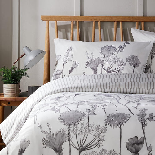 OLIVIA ROCCO Meadow Grey Reversible Duvet Cover Set With Pillowcases Breathable Microfibre for Everyday Luxury Hotel-Style