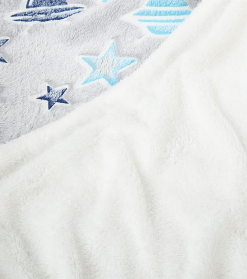 OLIVIA ROCCO Outer Space Glow In The Dark Teddy Fleece Duvet Set For Children for Easy-Care Everyday Luxury