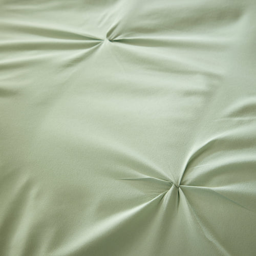OLIVIA ROCCO Pintuck Sage Green Microfibre Duvet Cover Set With Pillowcases Easy Care