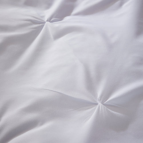 OLIVIA ROCCO Pintuck White Microfibre Duvet Cover Set With Pillowcases Reversible