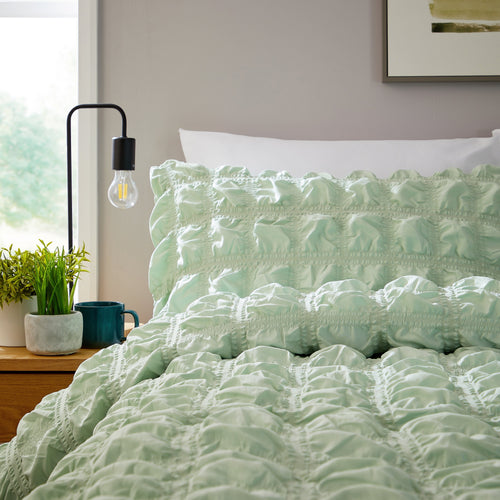 OLIVIA ROCCO Soho Sage Green Microfibre Duvet Cover Set With Pillowcases Easy Care