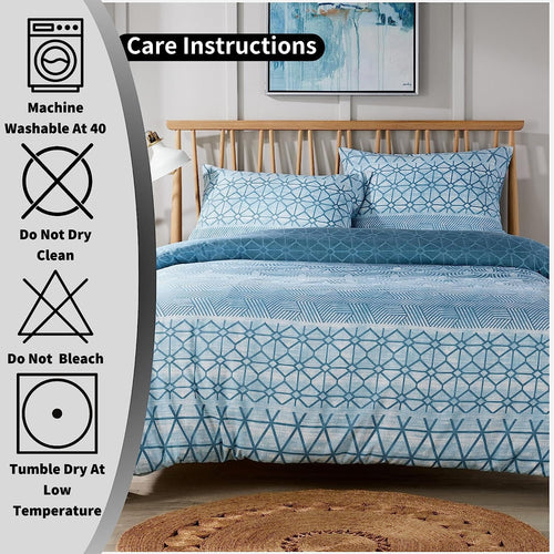 OLIVIA ROCCO Versailles Teal Printed Duvet Cover Set Reversible Quilted s Breathable