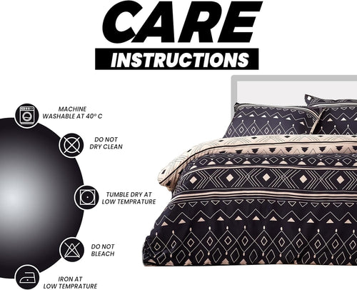 OLIVIA ROCCO Oslo Black Flannel Duvet Cover Set With Pillowcases Designed In England