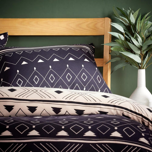OLIVIA ROCCO Oslo Black Flannel Duvet Cover Set With Pillowcases Designed In England