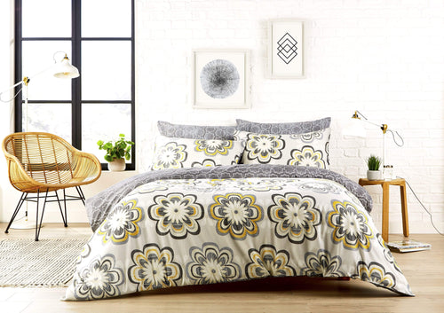 OLIVIA ROCCO Peony Floral Cotton Rich Duvet Cover Set With Pillowcases Easy Care