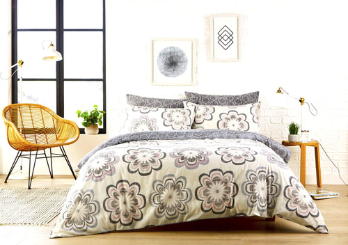 OLIVIA ROCCO Peony Floral Cotton Rich Duvet Cover Set With Pillowcases Easy Care