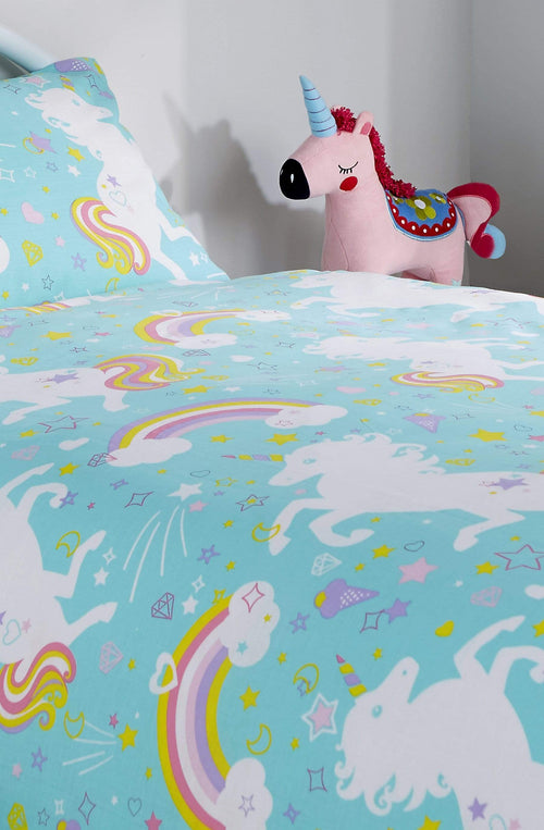OLIVIA ROCCO Unicorn Duvet Cover Set For Kids Cotton-Rich OEKO-TEX Certified Whimsical