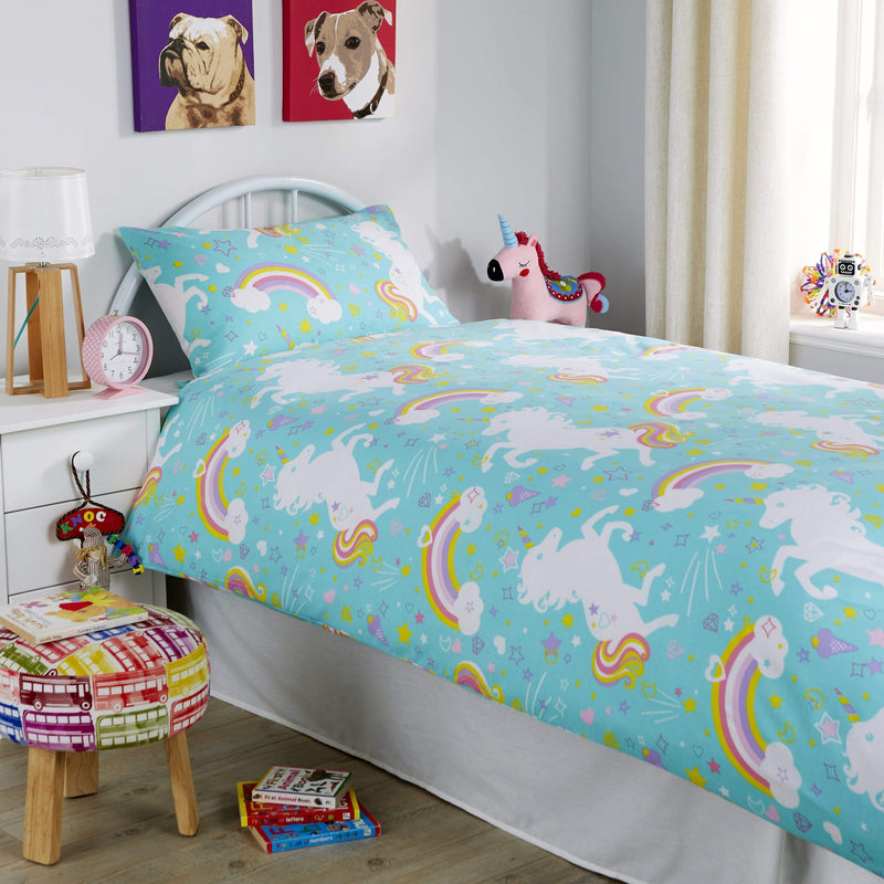 OLIVIA ROCCO Unicorn Duvet Cover Set For Kids Cotton-Rich OEKO-TEX Certified Whimsical