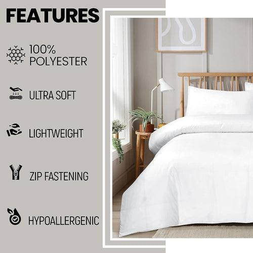 OLIVIA ROCCO Duvet Set With Zipper Closure Easy Care Plain Dye Luxurious Super Soft Bed