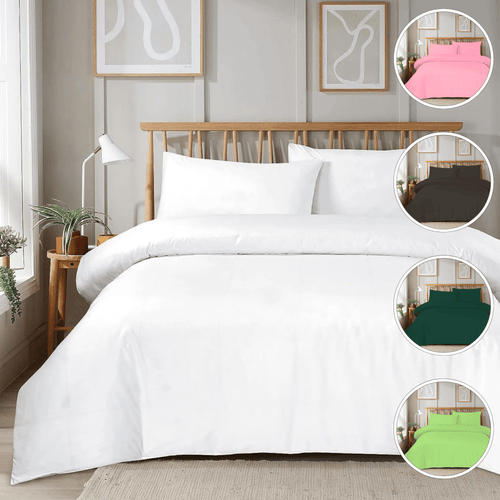 OLIVIA ROCCO Duvet Set With Zipper Closure Easy Care Plain Dye Luxurious Super Soft Bed