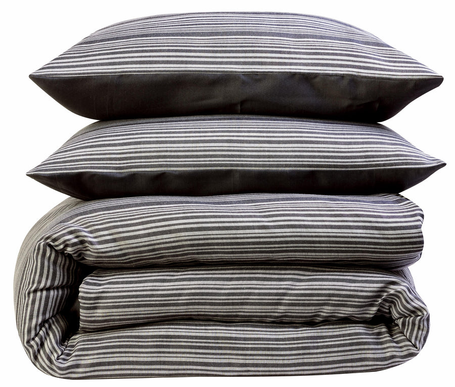 OLIVIA ROCCO Stripe Jacquard Reversible Cotton Blend Duvet Cover Set With Pillowcases