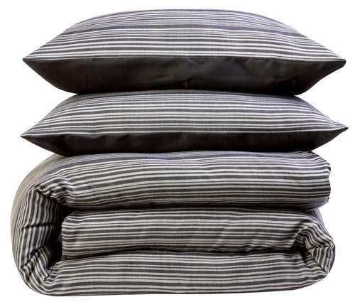OLIVIA ROCCO Stripe Jacquard Reversible Cotton Blend Duvet Cover Set With Pillowcases