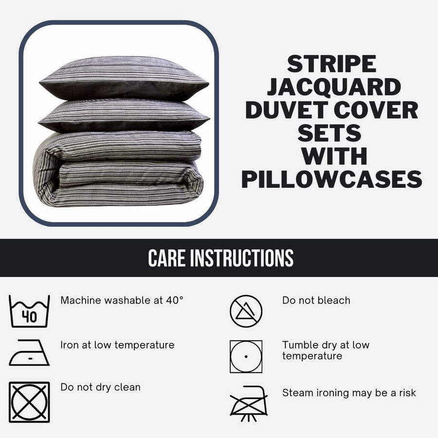 OLIVIA ROCCO Stripe Jacquard Reversible Cotton Blend Duvet Cover Set With Pillowcases
