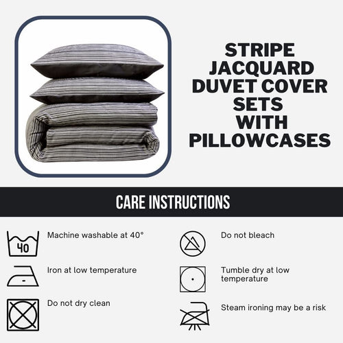 OLIVIA ROCCO Stripe Jacquard Reversible Cotton Blend Duvet Cover Set With Pillowcases