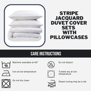 OLIVIA ROCCO Stripe Jacquard Reversible Cotton Blend Duvet Cover Set With Pillowcases