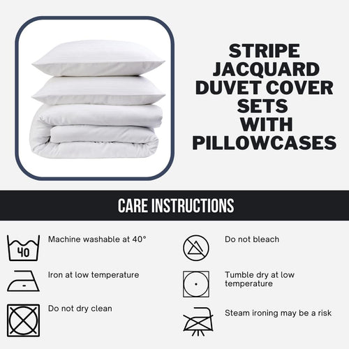 OLIVIA ROCCO Stripe Jacquard Reversible Cotton Blend Duvet Cover Set With Pillowcases