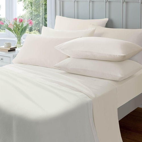 OLIVIA ROCCO Flannelette Brushed Cotton Easycare Fitted Sheets With Elastic Fit Design
