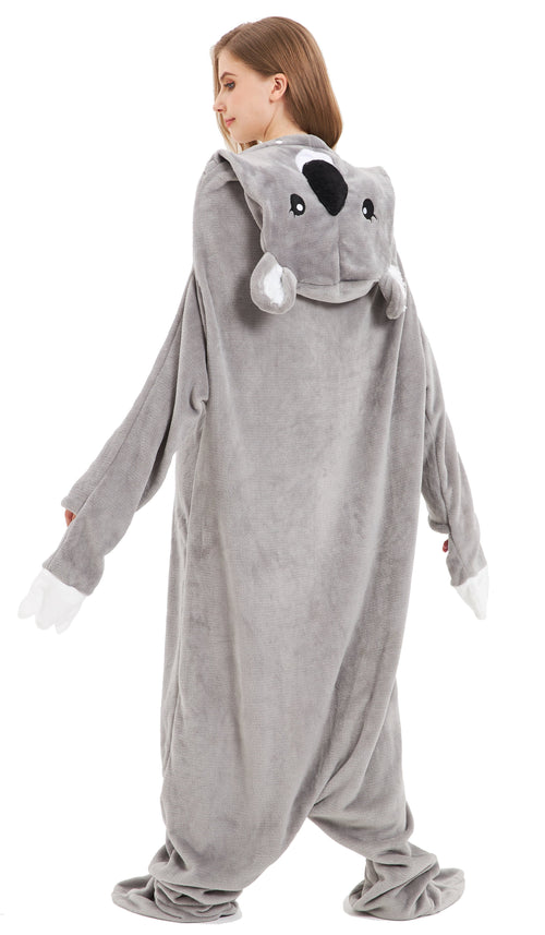 OLIVIA ROCCO Oversized Koala Wearable Blanket Hoodie In Soft Fleece With Sleeves Hooded