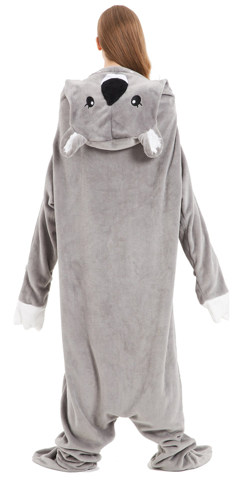 OLIVIA ROCCO Oversized Koala Wearable Blanket Hoodie In Soft Fleece With Sleeves Hooded