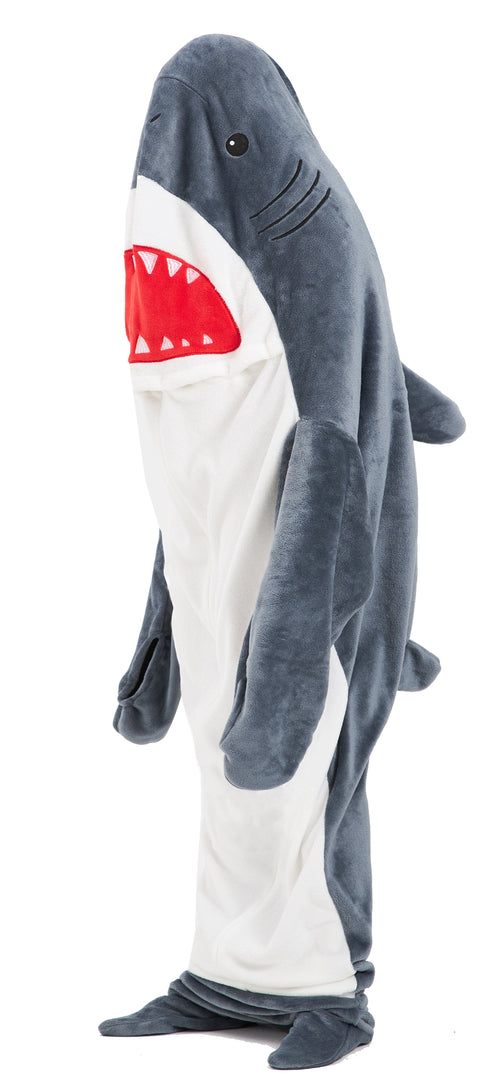 OLIVIA ROCCO Oversized Shark Wearable Blanket Hoodie Fleece With Sleeves Ultra Soft