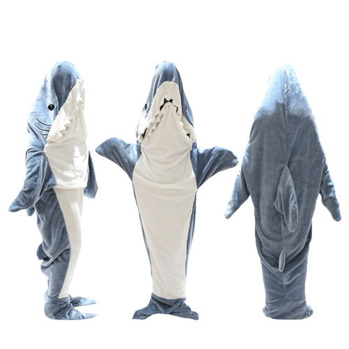 OLIVIA ROCCO Wearable Shark Blanket Sleeping Bag For Adults Super Soft Flannel Onesie