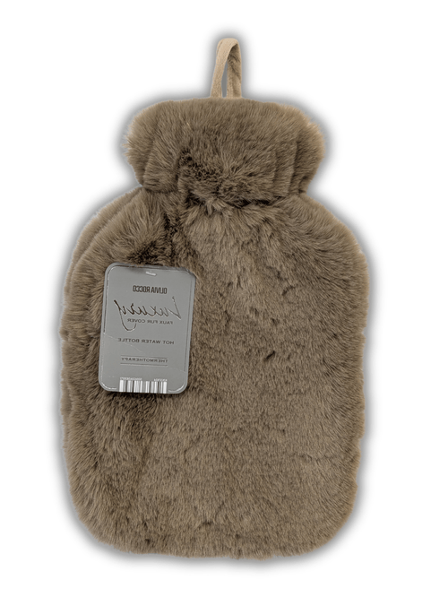OLIVIA ROCCO Faux Fur Covered 2 Litre Luxury Hot Water Bottle Thermotherapy Natural Hotel-Quality Everyday Comfort