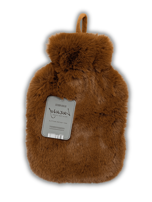 OLIVIA ROCCO Faux Fur Covered 2 Litre Luxury Hot Water Bottle Thermotherapy Natural Hotel-Quality Everyday Comfort