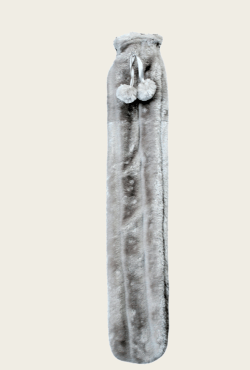 OLIVIA ROCCO Extra Long 2L Hot Water Bottle With Plush Faux Fur Cover Natural Rubber UK