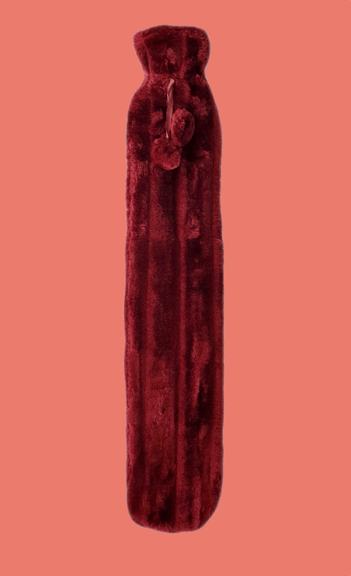 OLIVIA ROCCO Extra Long 2L Hot Water Bottle With Plush Faux Fur Cover Natural Rubber UK