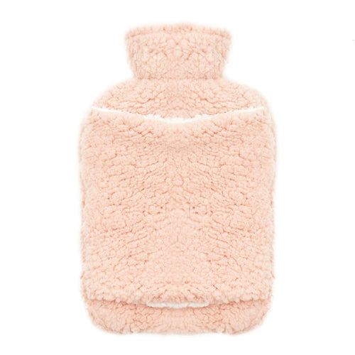 OLIVIA ROCCO Teddy Fleece Hot Water Bottle With Pocket Hand Warmer 2L Natural Rubber UK
