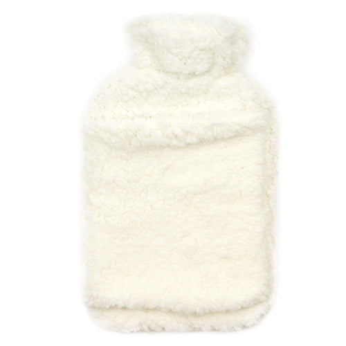 OLIVIA ROCCO Teddy Fleece Hot Water Bottle With Pocket Hand Warmer 2L Natural Rubber UK
