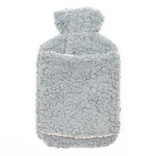 OLIVIA ROCCO Teddy Fleece Hot Water Bottle With Pocket Hand Warmer 2L Natural Rubber UK