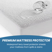 OLIVIA ROCCO Waterproof Terry Towel Mattress Protector With Deep Skirt Highly Absorbent