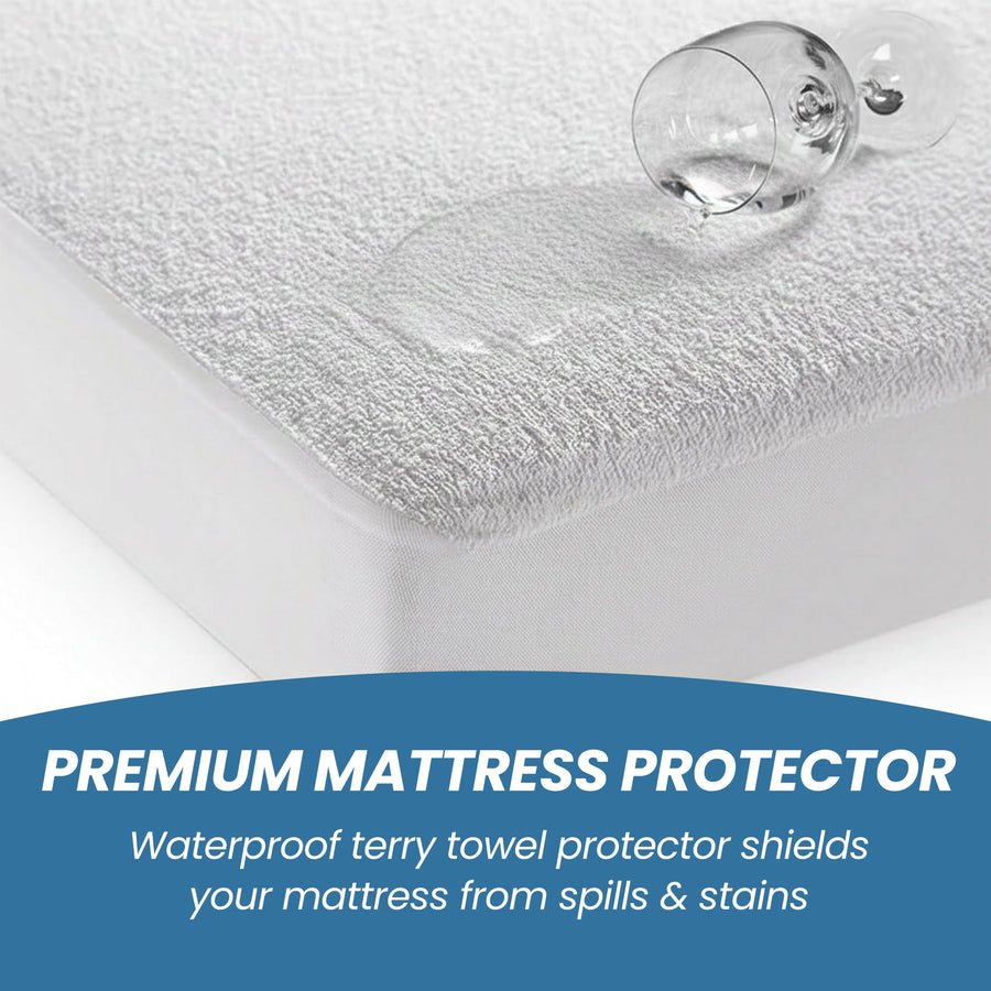 OLIVIA ROCCO Waterproof Terry Towel Mattress Protector With Deep Skirt Highly Absorbent
