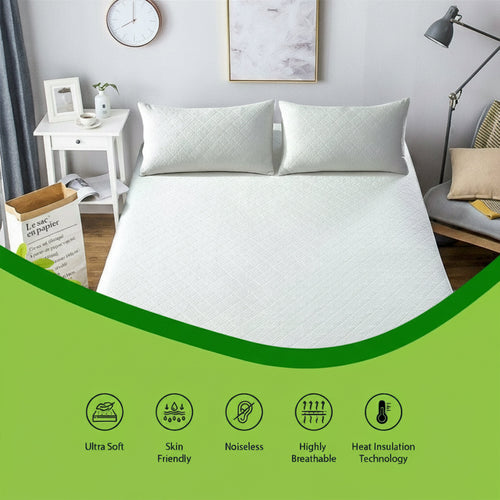 OLIVIA ROCCO Bamboo Quilted Waterproof Mattress Protector with Extra Deep Pocket Elastic