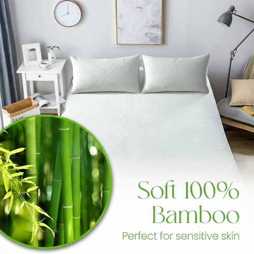 OLIVIA ROCCO Bamboo Quilted Waterproof Mattress Protector with Extra Deep Pocket Elastic