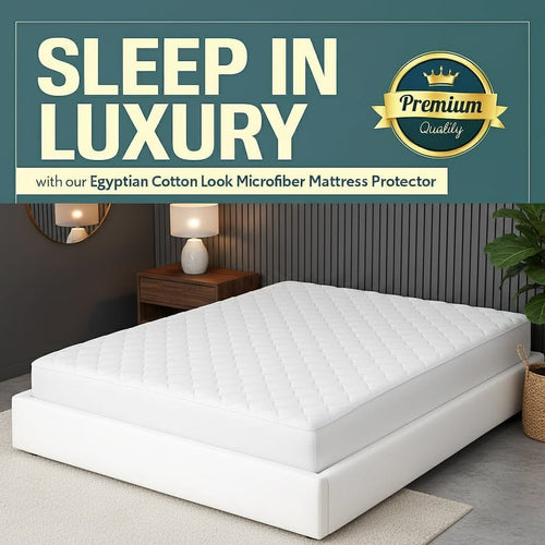 OLIVIA ROCCO Egyptian Cotton Quilted Waterproof Mattress Protector Extra Deep Deep Fitted Easy-Care Protection