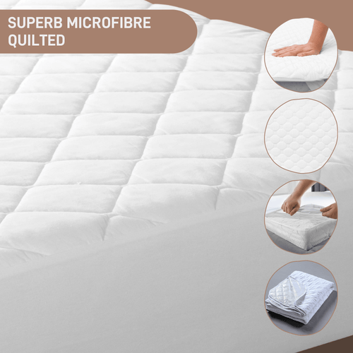 OLIVIA ROCCO Quilted Extra Deep Mattress Protector Microfibre Top Waterproof Reverse