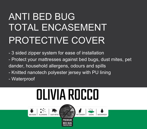 OLIVIA ROCCO Waterproof Anti Bed Bug Mattress Encaser Extra Deep Easy-Care Hotel-Quality Textile