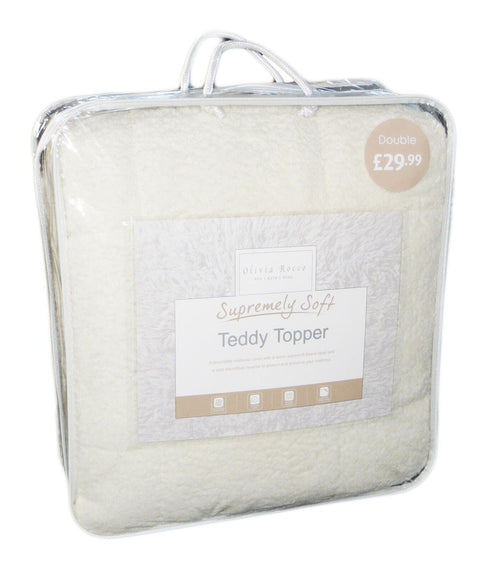 OLIVIA ROCCO Mattress Topper Supreme Comfort Extra Deep Dual Sided Fluffy Teddy OEKO-TEX
