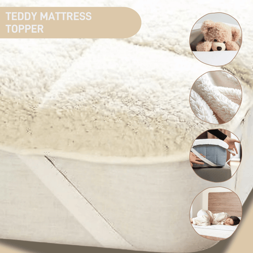 OLIVIA ROCCO Mattress Topper Supreme Comfort Extra Deep Dual Sided Fluffy Teddy OEKO-TEX