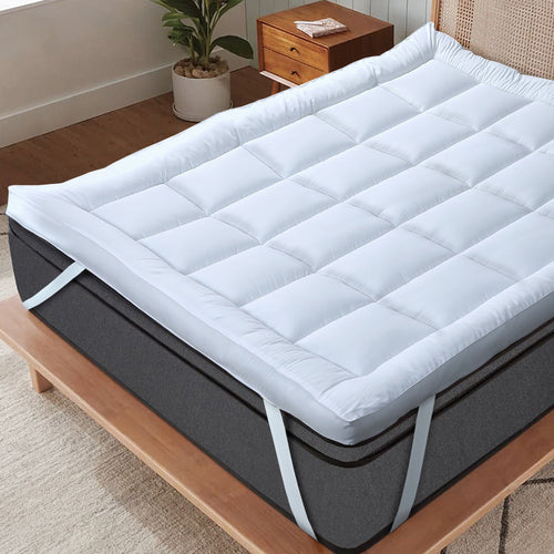 OLIVIA ROCCO Microfibre Mattress Topper Heavy Fill Extra Deep Anti Allergy Cooling