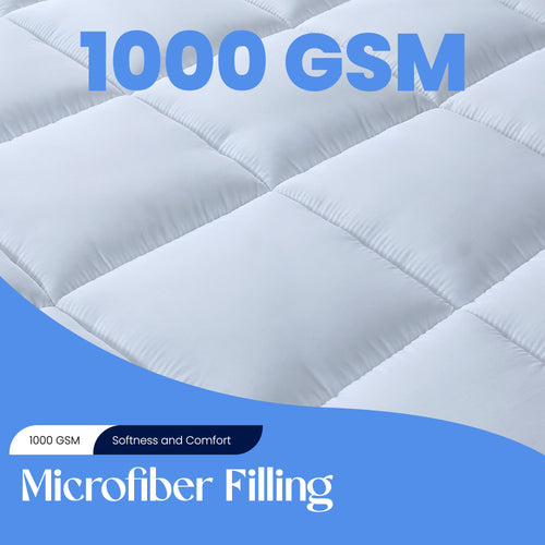 OLIVIA ROCCO Microfibre Mattress Topper Heavy Fill Extra Deep Anti Allergy Cooling