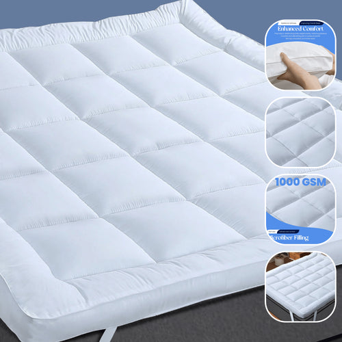 OLIVIA ROCCO Microfibre Mattress Topper Heavy Fill Extra Deep Anti Allergy Cooling
