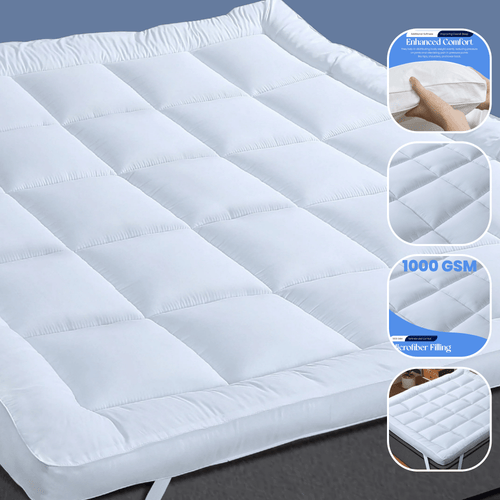 OLIVIA ROCCO Microfibre Mattress Topper Heavy Fill Extra Deep Anti Allergy Cooling