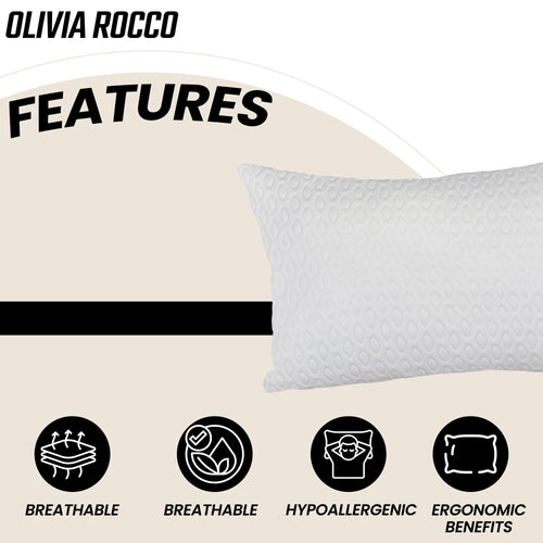 OLIVIA ROCCO Air Flow Pillow Hotel Quality Anti Snore Side Sleeper Premium Fibre Filling