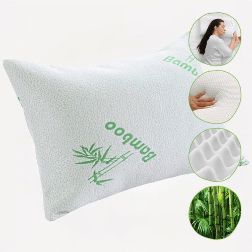 OLIVIA ROCCO Bamboo Memory Foam Pillow Hypoallergenic Cooling Luxury Fibre Filling