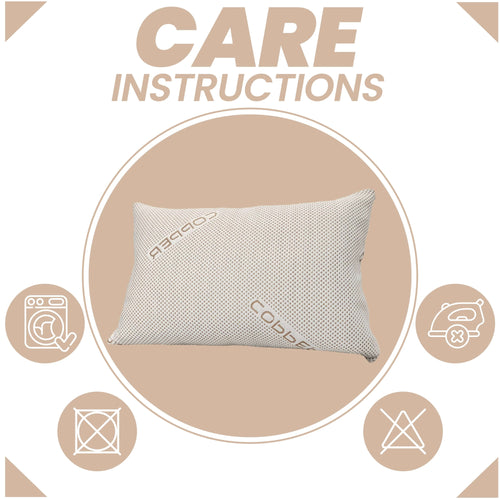 OLIVIA ROCCO Copper Infused Memory Foam Pillow For Skin Health Hypoallergenic Super Soft Hotel-Style Comfort